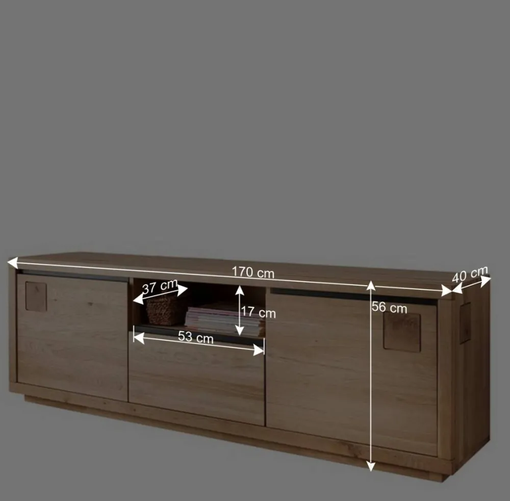 Wohnen Tv & Hifi-Möbel|Tv & Hifi-Möbel*170x56x40 Fernsehboard aus Wildeiche Massivholz - Embleys