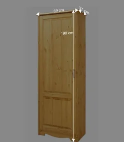Wohnen 69x188x37 Flurschrank in Kiefer Natur - Vanpos