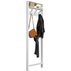 Wohnen 60x192x12 Garderobe aus Massivholz in Weiß - Oranias