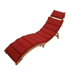 Wohnen 183x64x54 Geschwungene Gartenliege aus Akazie - Bernesa