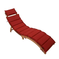 Wohnen 183x64x54 Geschwungene Gartenliege aus Akazie - Bernesa