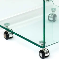 Wohnen Telefontische*40x60x40 Glastisch auf Rollen modern - Heuser