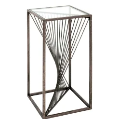 Wohnen Telefontische*30x60x30 Glastisch mit Metallgestell - Tyrcio