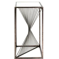 Wohnen Telefontische*30x60x30 Glastisch mit Metallgestell - Tyrcio