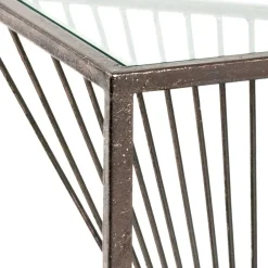 Wohnen Telefontische*30x60x30 Glastisch mit Metallgestell - Tyrcio