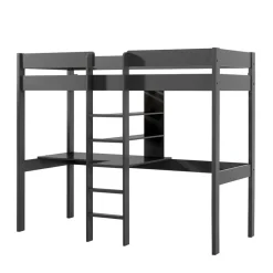 Kinder Wohnen 105x175x208 Graues Hochbett mit Schreibtisch - Wevera