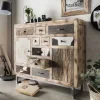 Wohnen 115x103x36 Große Kommode aus Recyclingholz - Calcalero