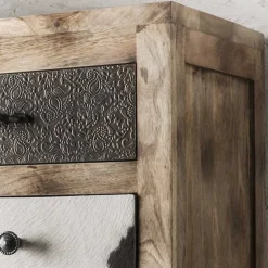 Wohnen 115x103x36 Große Kommode aus Recyclingholz - Calcalero