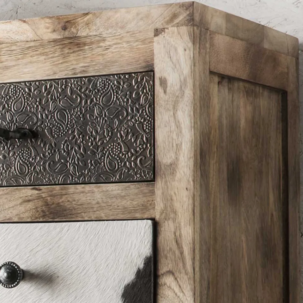 Wohnen 115x103x36 Große Kommode aus Recyclingholz - Calcalero