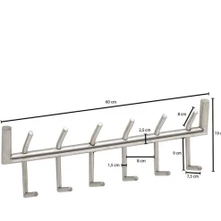 Wohnen 60x19x10 Hakenleiste mit zwölf Haken - Almond