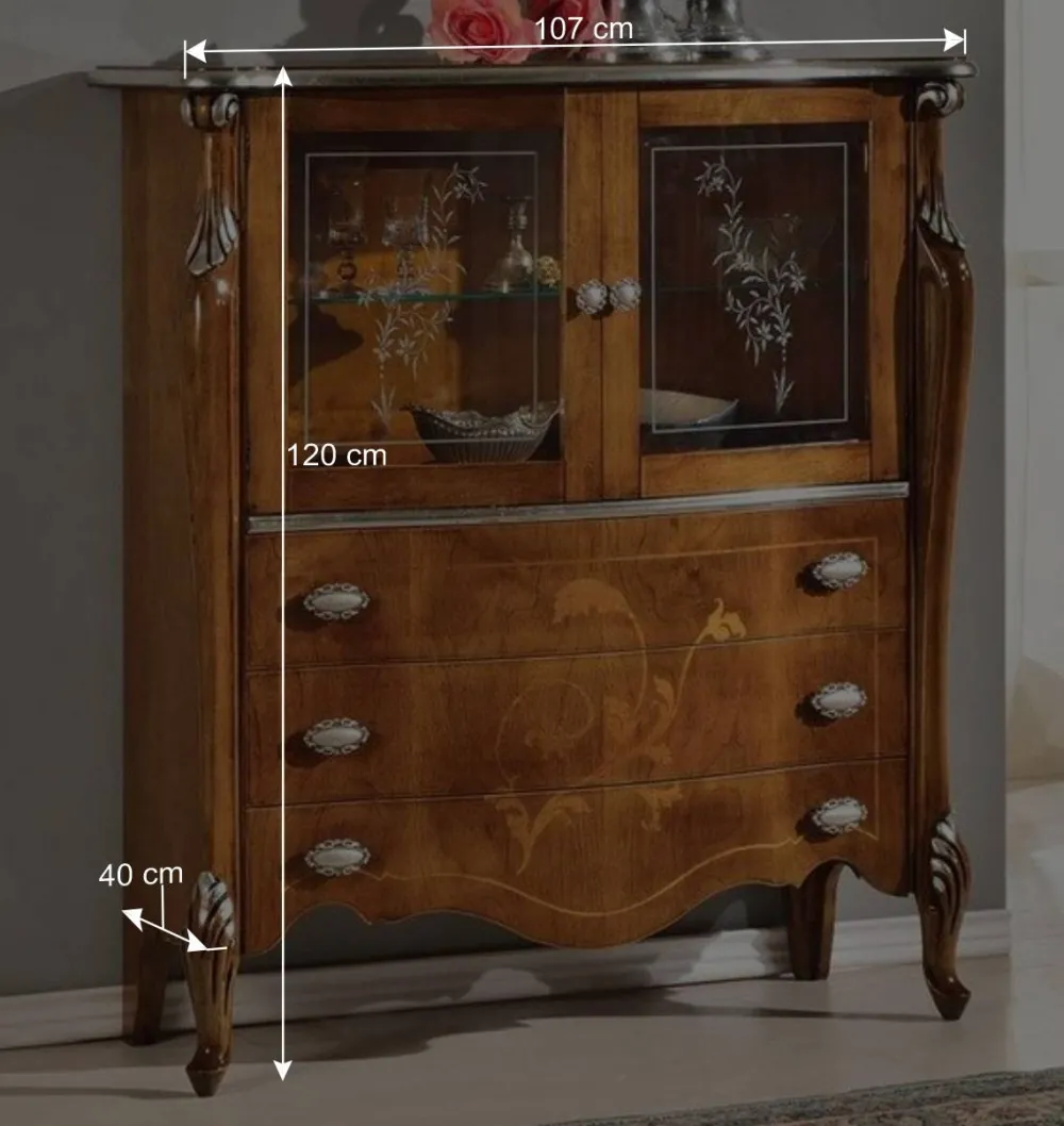 Wohnen 107x120x40 Highboard im Italienischen Stil - Carlenna