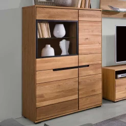 Wohnen Esszimmerschränke|Highboards*102x148x42 Highboard mit Glas Einsatz - 4-türig - Sennya