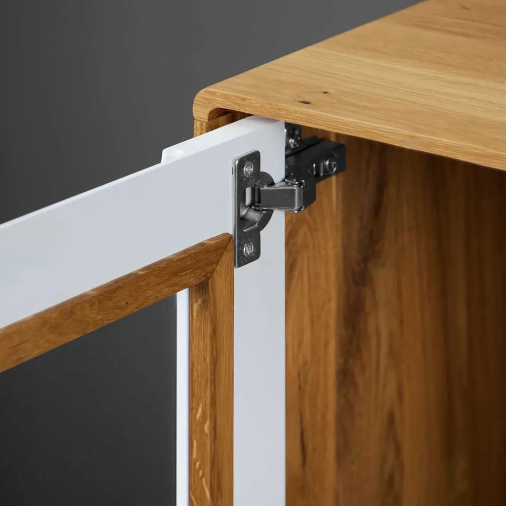 Wohnen 90x109x40 Highboard mit Glas Türen & 4 Schubladen - Diesta