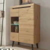 Wohnen 90x134x40 Highboard mit Glaseinsatz 2-türig - Olcian