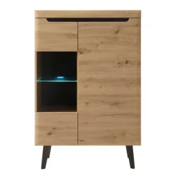 Wohnen 90x134x40 Highboard mit Glaseinsatz 2-türig - Olcian