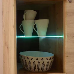 Wohnen 90x134x40 Highboard mit Glaseinsatz 2-türig - Olcian