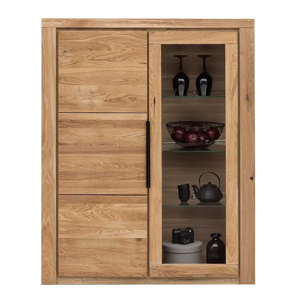 Wohnen Sideboards & Kommoden|Sideboards & Kommoden*108x141x40 Highboard mit Glaseinsatz - Nelenia