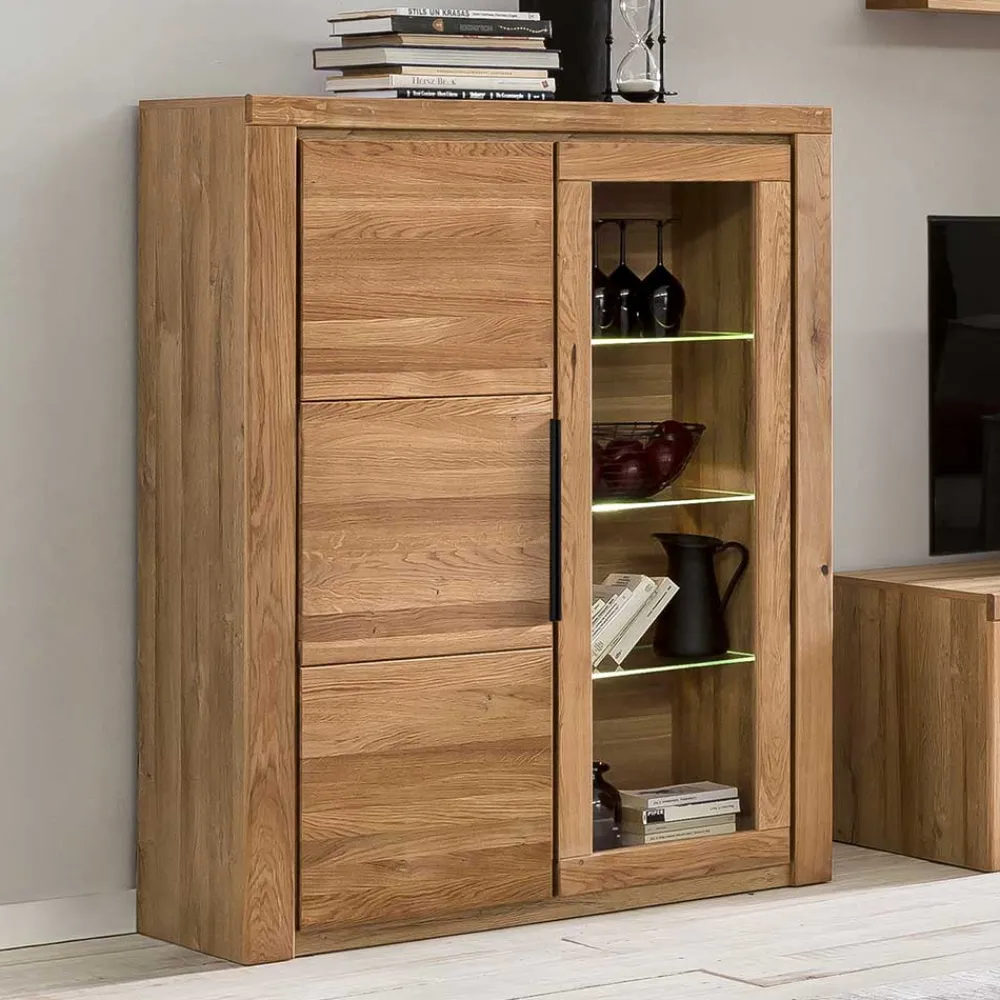 Wohnen Sideboards & Kommoden|Sideboards & Kommoden*108x141x40 Highboard mit Glaseinsatz - Nelenia