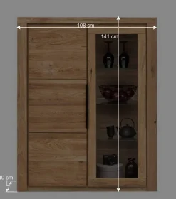 Wohnen Sideboards & Kommoden|Sideboards & Kommoden*108x141x40 Highboard mit Glaseinsatz - Nelenia