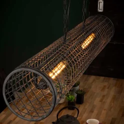Wohnen Lampen & Leuchten*121x150x20 Hängeleuchte als Gitter Rolle - Frome