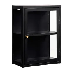 Wohnen Glasmöbel|Loft Möbel*45x60x25 Hängende Vitrine aus Metall in Schwarz - Butoaie
