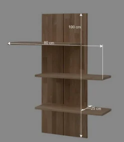 Wohnen 80x100x25 Hängeregal aus Wildeiche Bianco - Vardriva