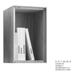 Wohnen Esszimmerregale|Wohnzimmer-Regale*26x42x30 Hängeregal Fach mit Rückwand - Sinta