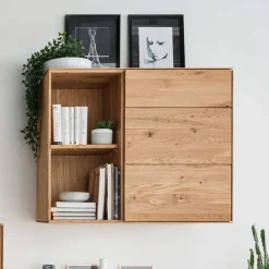 Wohnen 97x84x41 Hängeschrank aus Wildeiche Massivholz - Sinta