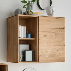 Wohnen 97x84x41 Hängeschrank aus Wildeiche Massivholz - Sinta