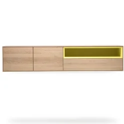 Wohnen 205x43x40 Hängeschrank fürs Wohnzimmer in Eiche Bianco - Enifra