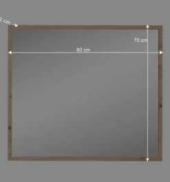 Wohnen Spiegel|Flurspiegel*80x70x2 Hängespiegel mit Rahmen in Holzoptik - Kuetra