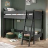 Kinder Wohnen 139x160x210 Hochbett mit Leiter in Anthrazit - Donya