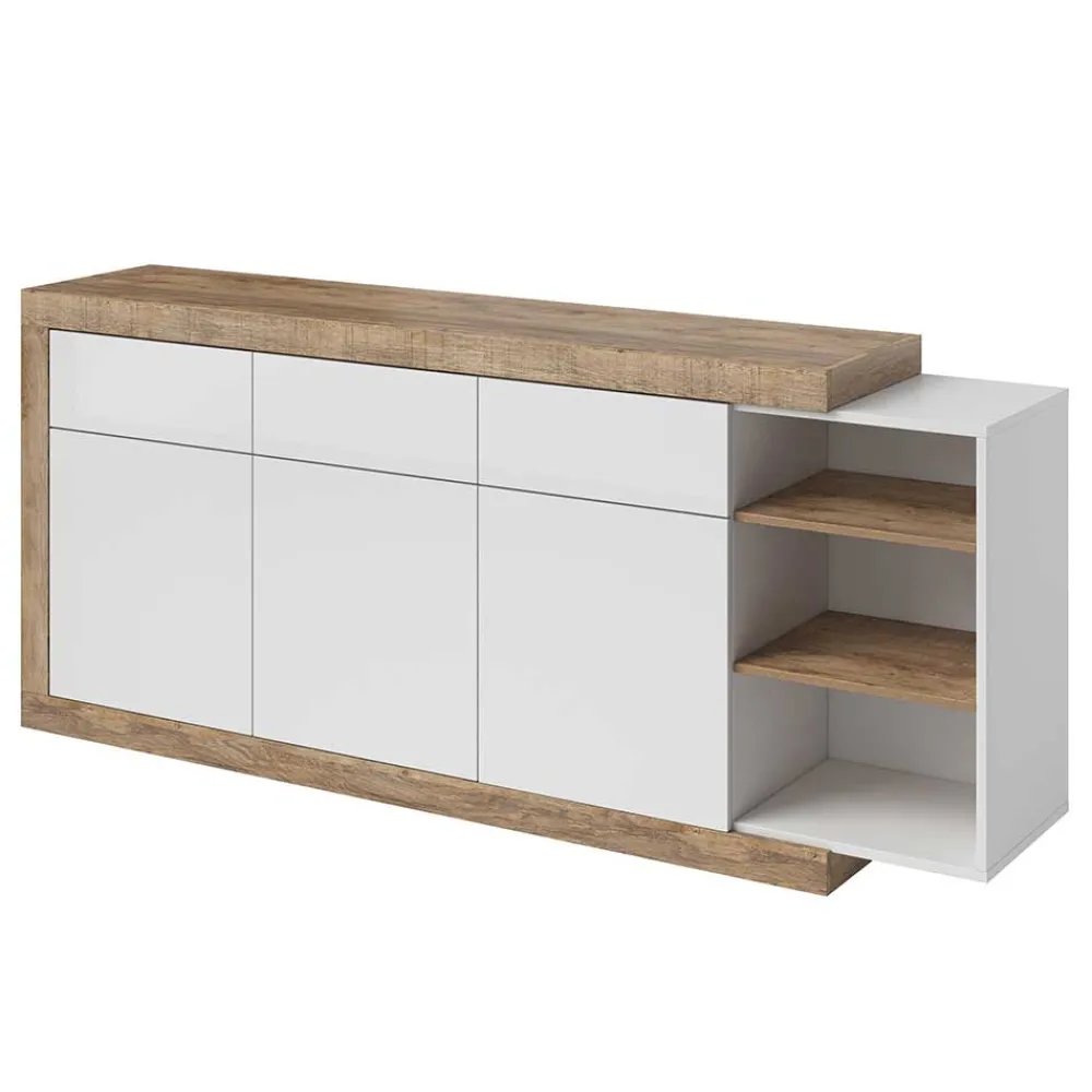 Wohnen Sideboards*200x86x40 Hochglanz Anrichte in Weiß - Milvara