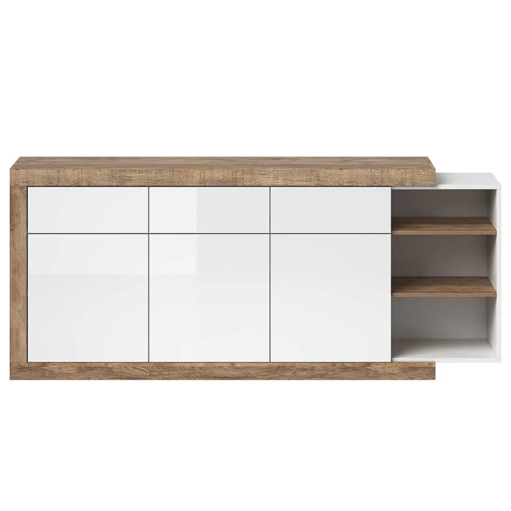 Wohnen Sideboards*200x86x40 Hochglanz Anrichte in Weiß - Milvara