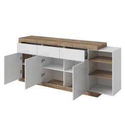 Wohnen Sideboards*200x86x40 Hochglanz Anrichte in Weiß - Milvara