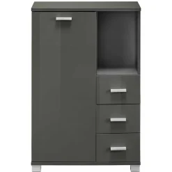 Wohnen 60x90x30 Hochglanz Badschrank in Grau - Ulivia