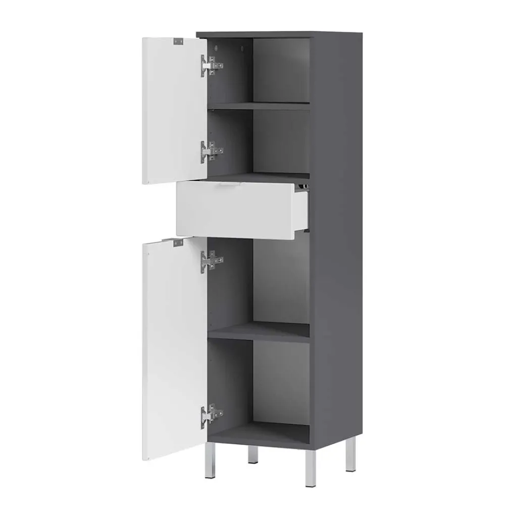 Wohnen Badschränke*34x120x34 Hochglanz Badschrank in Weiß - Otrus