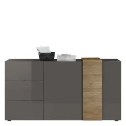 Wohnen Sideboards*181x94x44 Hochglanz Kombi-Kommode in Grau - Eracosta