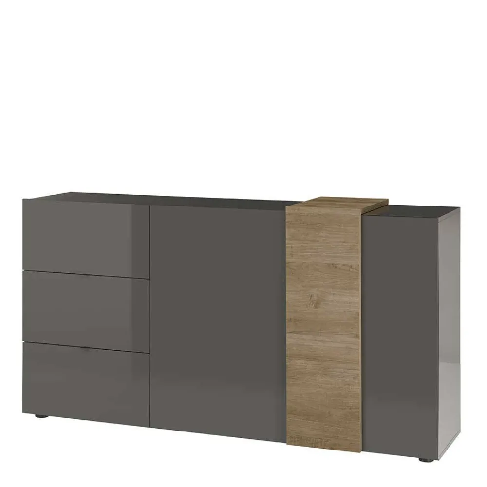 Wohnen Sideboards*181x94x44 Hochglanz Kombi-Kommode in Grau - Eracosta