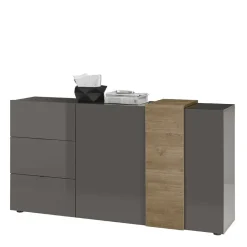 Wohnen Sideboards*181x94x44 Hochglanz Kombi-Kommode in Grau - Eracosta