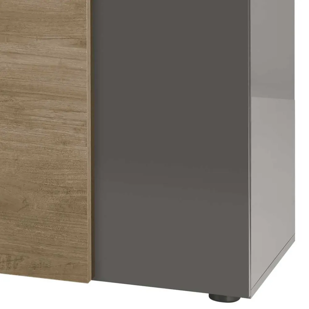 Wohnen Sideboards*181x94x44 Hochglanz Kombi-Kommode in Grau - Eracosta