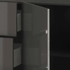 Wohnen Sideboards*181x94x44 Hochglanz Kombi-Kommode in Grau - Eracosta