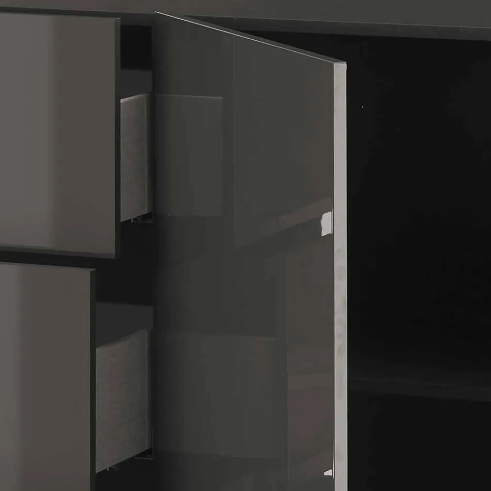 Wohnen Sideboards*181x94x44 Hochglanz Kombi-Kommode in Grau - Eracosta