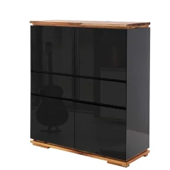 Wohnen Kommoden|Esszimmerschränke*102x115x40 Hochglanz Kommode in Schwarz - Ercurs