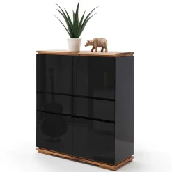 Wohnen Kommoden|Esszimmerschränke*102x115x40 Hochglanz Kommode in Schwarz - Ercurs