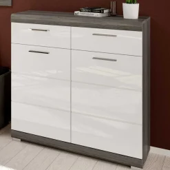 Wohnen Küchenschränke|Flurkommoden*90x96x37 Hochglanz Schuhkommode in Weiß - Nancys