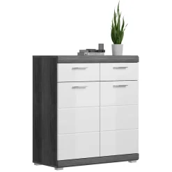 Wohnen Küchenschränke|Flurkommoden*90x96x37 Hochglanz Schuhkommode in Weiß - Nancys