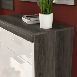 Wohnen Küchenschränke|Flurkommoden*90x96x37 Hochglanz Schuhkommode in Weiß - Nancys