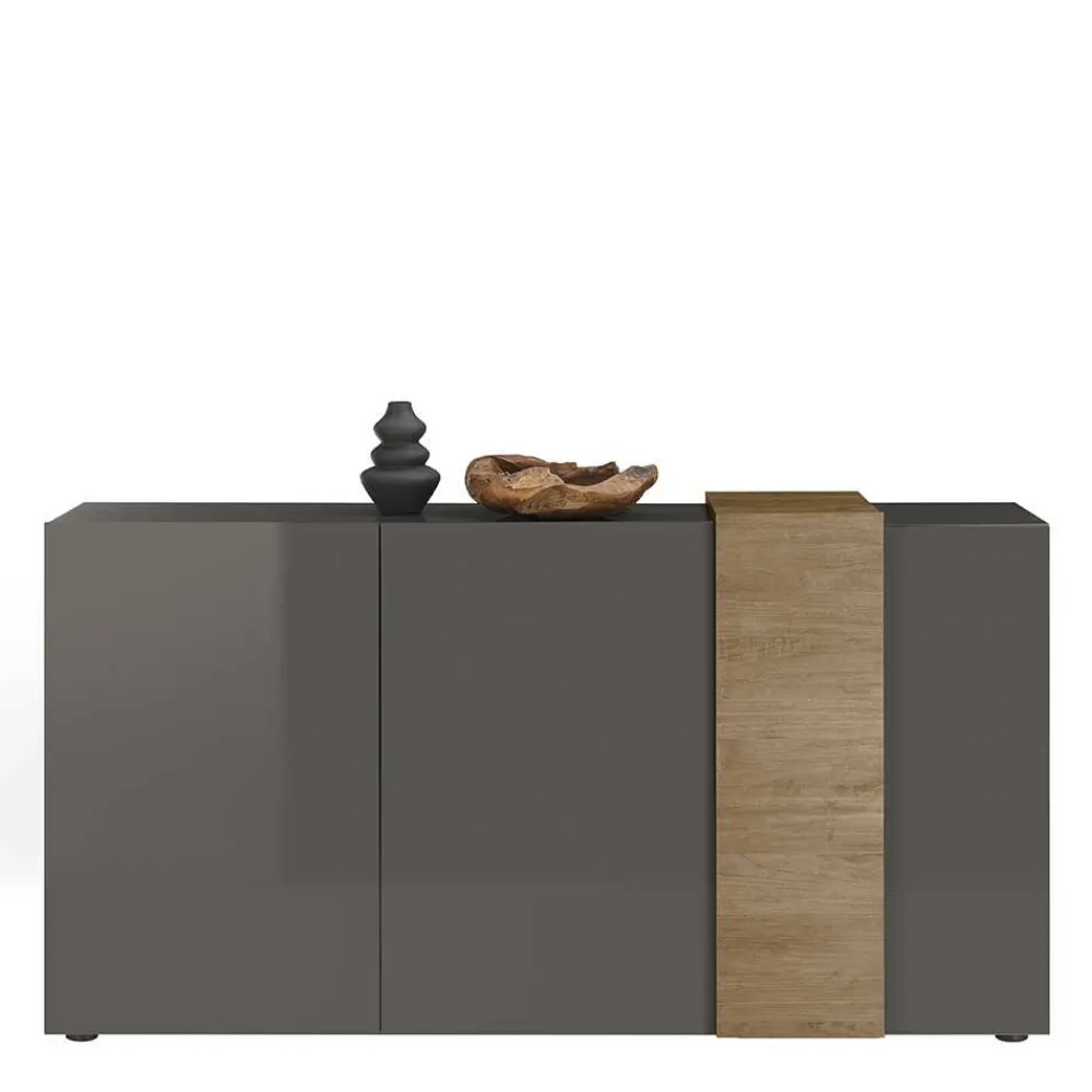 Wohnen 181x94x44 Hochglanz Sideboard in Dunkelgrau - Eracosta