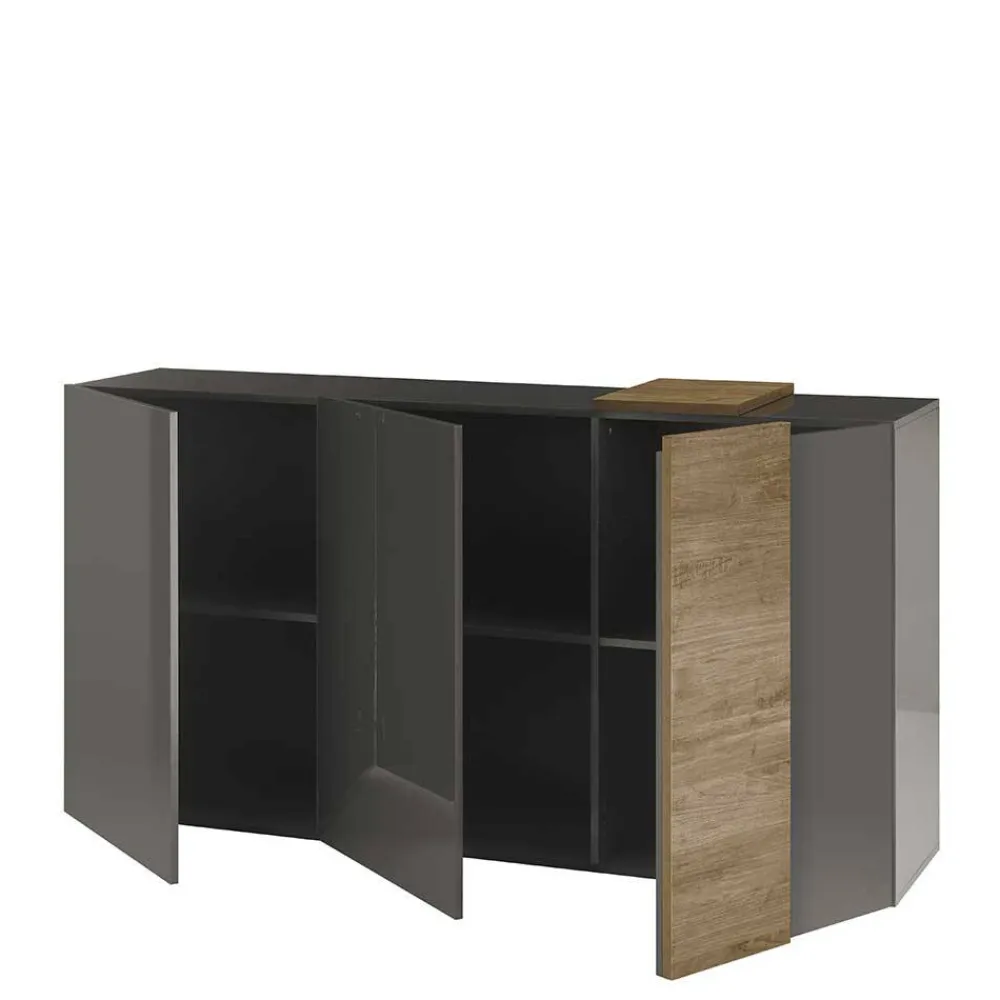 Wohnen 181x94x44 Hochglanz Sideboard in Dunkelgrau - Eracosta